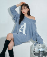 UNISEX ショルダージップシャギーニット