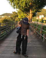 ソリッドバンドワイドパンツ