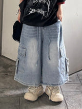 カーゴバックル バミューダデニムパンツ