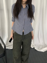 レッカ ロールドアップ チェックシャツ