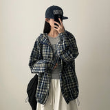 Legit Boxy String 2Way チェックパーカージャンパー