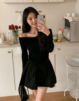 #LH Ribbon Off Shoulder Wool Knit (2color)