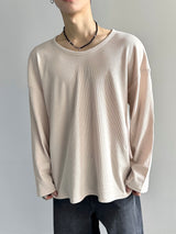 Module ベーシックワッフル Uniqlo ロングスリーブ 4C