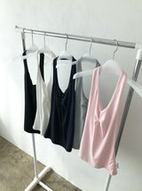 Shirred halter top