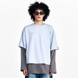 Flame Star Layered Long Sleeve T Pigment Light Blue