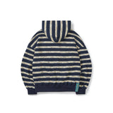 Multi striped knit hoodie / Navy