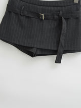 Belted Pinstripe Skort 233024993