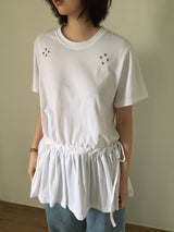 アイレットフリルクルーネックTシャツ (3color)