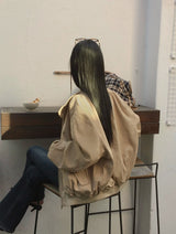 [Bellide made] マイルズ, ハーフハイネックチェックカラーブルゾン
