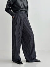 Pleddy Stripe Back Banding Wide Slacks (2color)