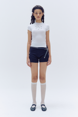 ロゴサイドボタンTシャツ(T18115S)