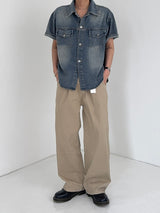 LO Vien Pintuck Half-Banding Semi Wide Pants (4C)