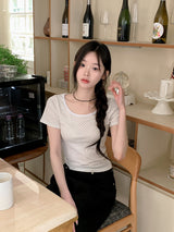 BYドット スリム クロップ 半袖Tシャツ (3color)