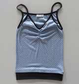 Royu Polka Dot Shirred Bust Sleeveless Top (5 Colors)
