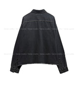 Mar Crop Cutting Denim Shirt