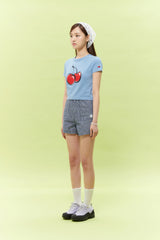 シグネチャービックチェリークロップTシャツ【スカイ】