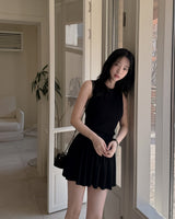 Near wool knit sleeveless&skirt set (with underpants)
