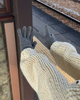 wool knit finger gloves
