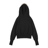 RUTHLESS FUR HOODED ZIP-UP (BLACK) F25ZA005