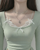 Baby Angel Layered Necklace - Silver ver.