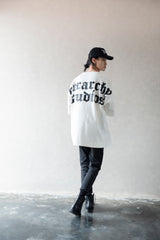Hierarchy Studios - White Wide Logo Oversized T-shirt