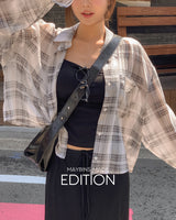 [MADE] Betin see-through checkered shirt