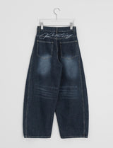 Kepan Lettering Wide Denim Pants