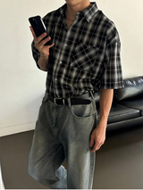 [S/S]ティンチェックハーフシャツ(4color)