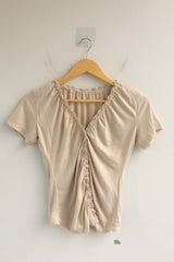 vintage shirring button t