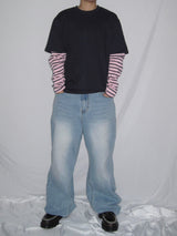 Stripe Layered Long Sleeve T-Shirt (3c)