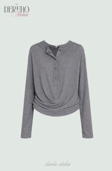 Mint Loose Stripe Long Sleeve T-shirt