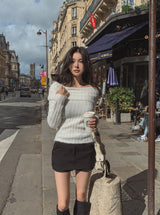 Bianca off-shoulder wool knit