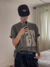 Pauline 75 レタリングピグメント半袖Tシャツ