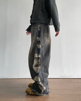Destroyed Camouflage Denim Pants