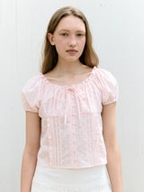 FRILL PINTUCK BLOUSE PINK