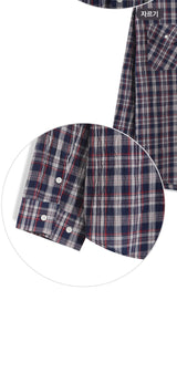 Plaid Check Hooded Shirt (2 Colors)