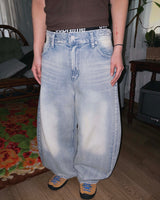 Sand Balloon Wide Banding Denim Pants