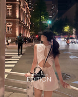 Linbe back open mini-dress