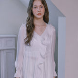 See-through Ruffle Blouse - PEARL WHITE