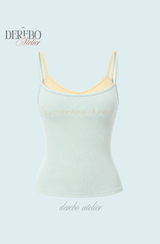 Mint lemon layered sleeveless t-shirt