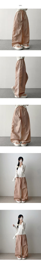 Litt Lace Side Line Nylon Wide Banding Pants