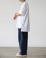 KP DEEP SLIT HALF TEE WH