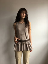 Antique frill sleeveless top (4color)