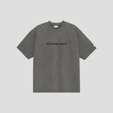 ウォッシュ加工サークルロゴTシャツ - GRAY
