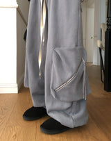 Leto Zipper Pocket Brushed Sweat Cargo Pants