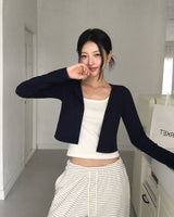 [MADE] Pop Color Ribbed Long Sleeve Cardigan