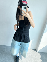 OFF-SHOULDER LAYERED SLIM DRESS🖤🩶 - 2 COLORS