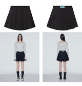 Wrap-front pleated mini skirt