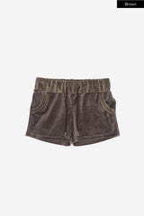 Cozy velour banding shorts