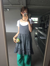 バックレスプレイドワンピース (2color)